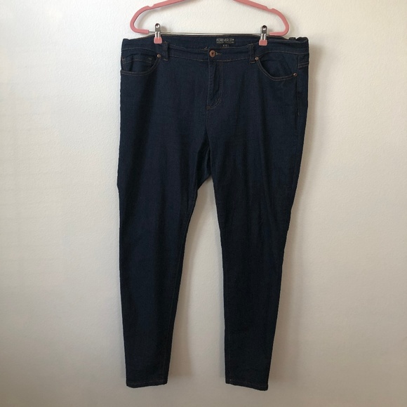 Forever 21 Denim - Forever 21+ Plus Dark Skinny Jeans 20 Forever 21 Denim - Forever 21+ Plus Dark Skinny Jeans 20